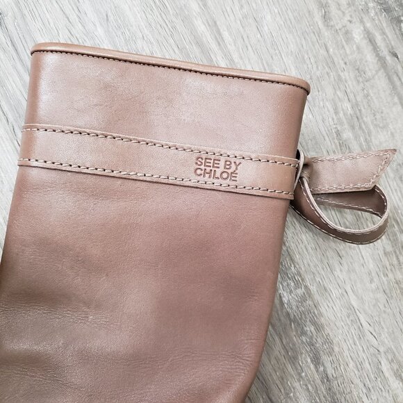 See By Chloe Leather Wedge Boots Taupe 37 - Picture 3 of 12